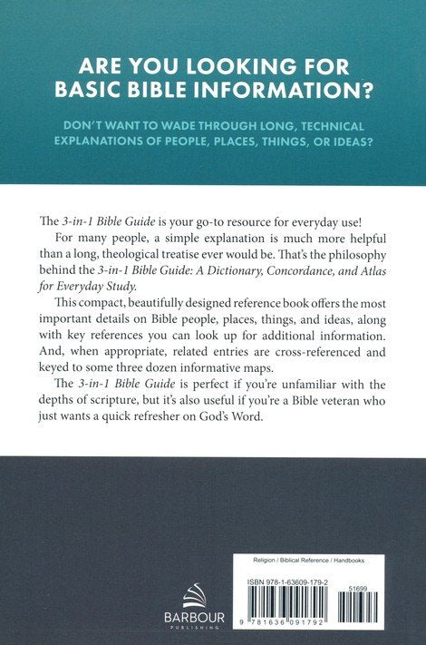 3-in-1 Bible Guide: A Dictionary, Concordance, and Atlas for Everyday Study