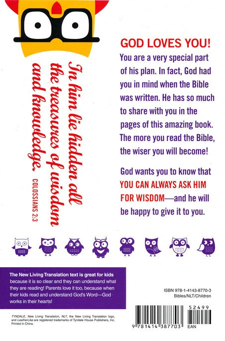 NLT Kids Slimline Bible, Matthew 7:8 Wisdom, Leatherlike