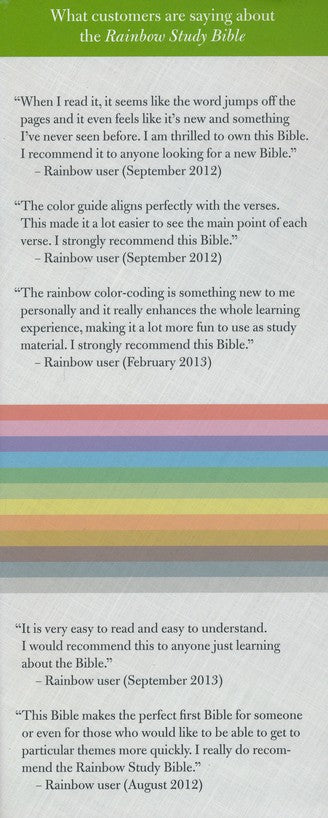NIV Rainbow Study Bible, Hardcover