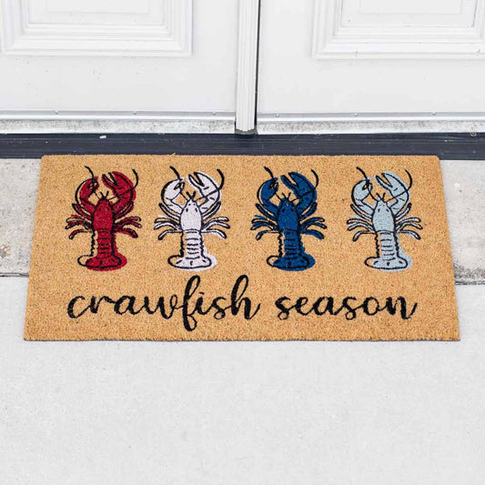 The Royal Standard - Crawfish Season Coir Doormat   Natural/Multi  30x18