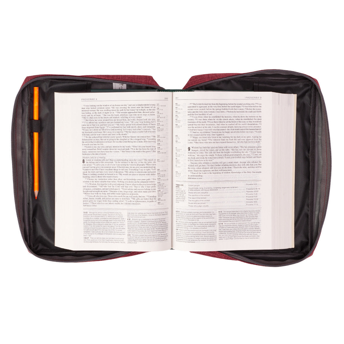 Burgundy Poly-Canvas Value Bible Cover with Fish Badge