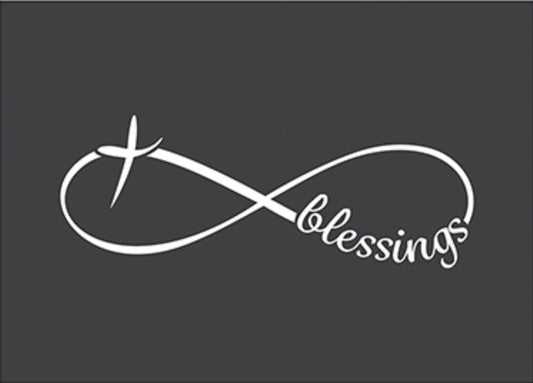 Auto Vinyl Decal Infinity Blessings White 6 in x 2.25 in