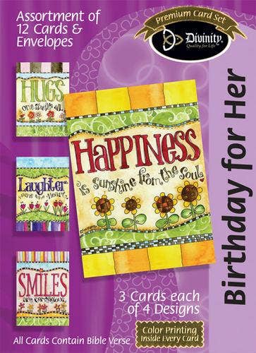 Divinity Boutique - Boxed Cards: Birthday For Her, Happiness: Scripture