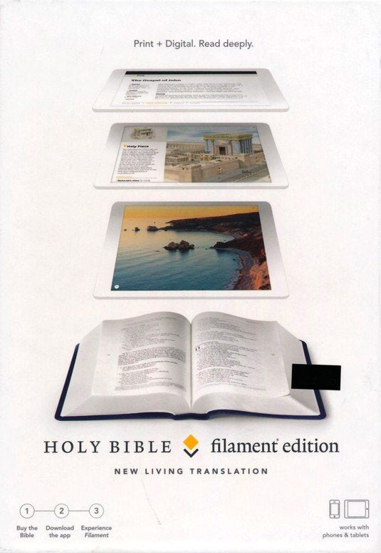 NLT Filament Bible--soft leather-look, blue (indexed)