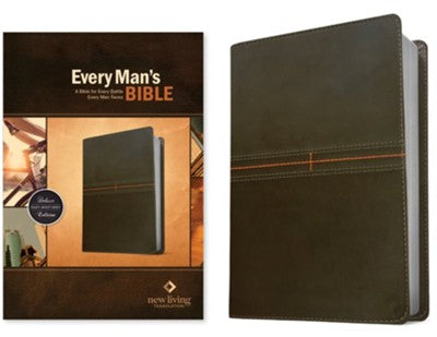 Every Man's Bible NLT (LeatherLike, East-West Grey), LeatherLike, East-West Grey