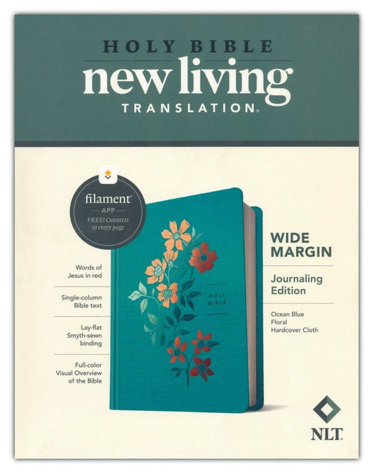 NLT Wide Margin Bible, Filament Enabled Edition--cloth over hardcover, ocean blue