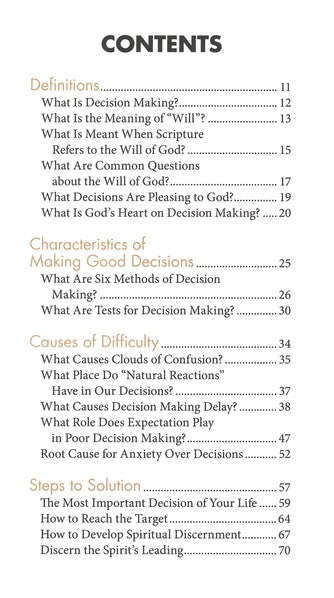 Decision Making: Discerning the Will of God [Hope For The Heart Series]