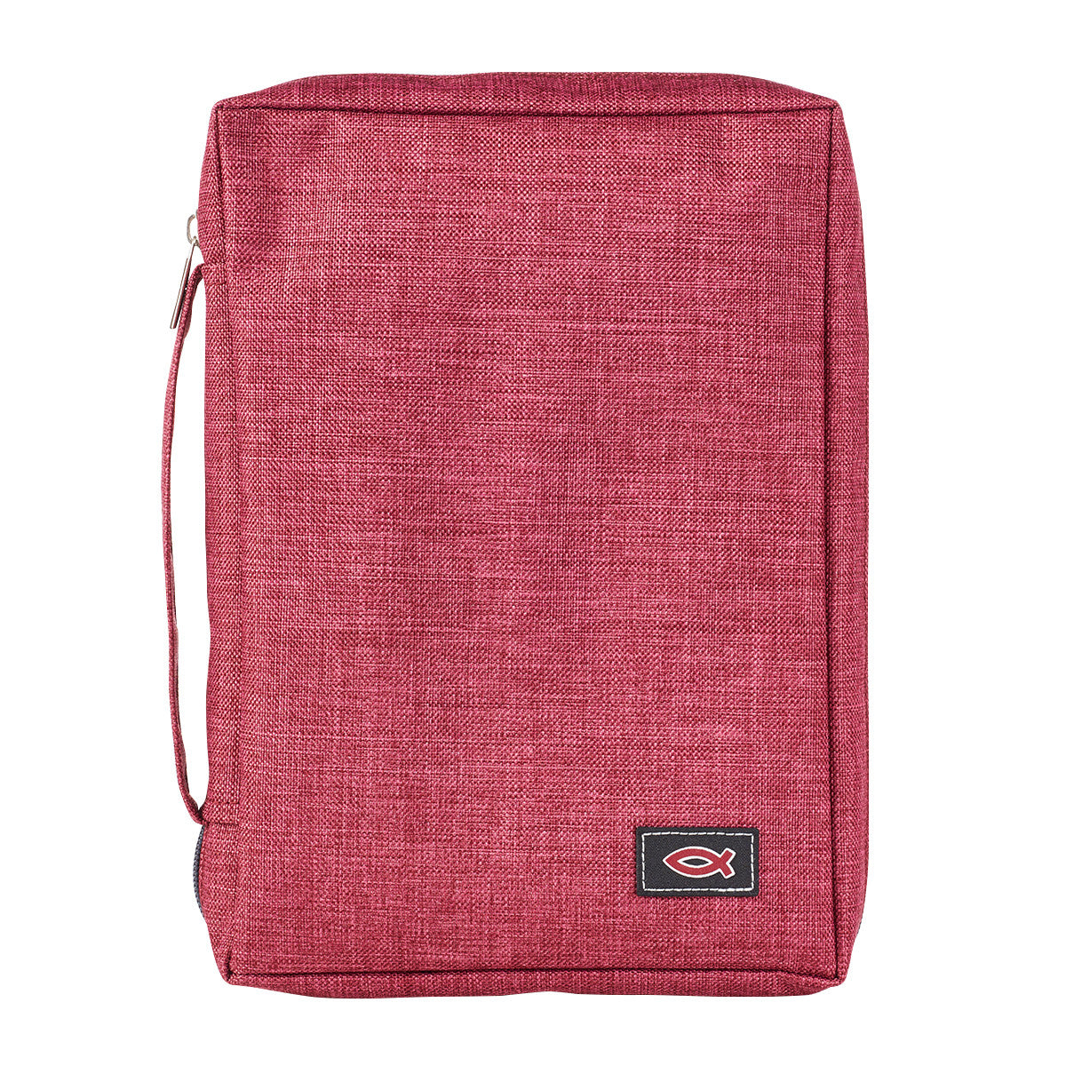 Burgundy Poly-Canvas Value Bible Cover with Fish Badge