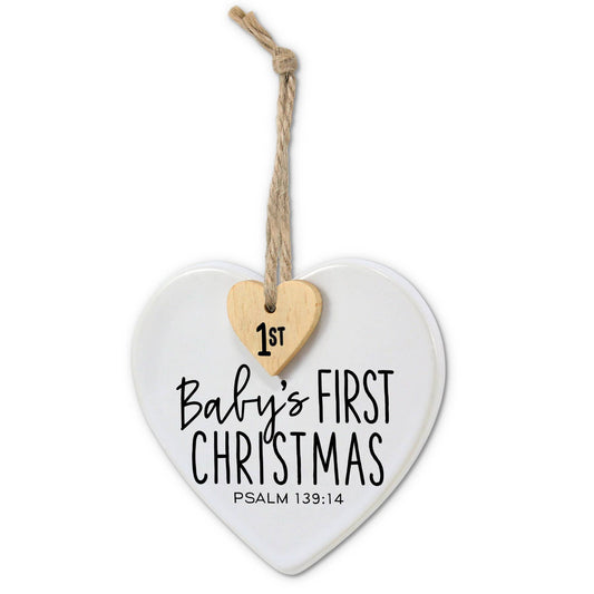 Dicksons - Ornament Heart Tag Baby's 1st Christmas