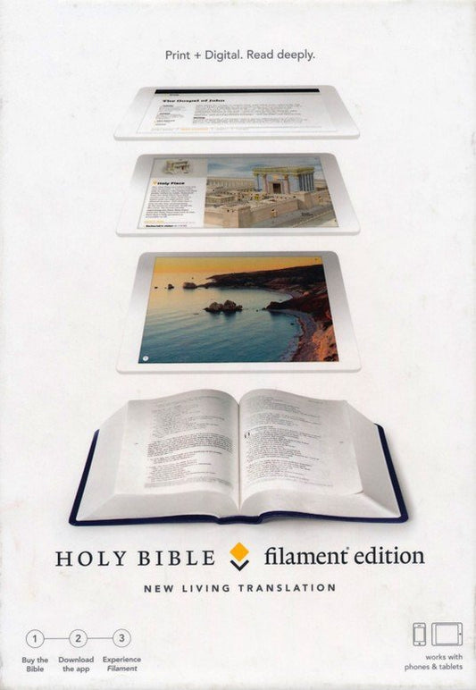 NLT Filament Bible--soft leather-look, blue