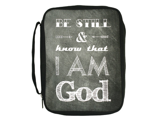 Bible Cover Canvas Be Still & Know Lg.