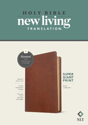 NLT Super Giant Print Bible, Filament Enabled Edition (Red Letter, LeatherLike, Brown)