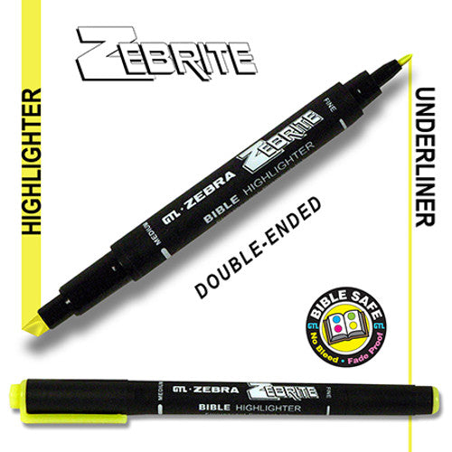 Zebrite Double-Ended Bible Highlighter (Assorted Colors