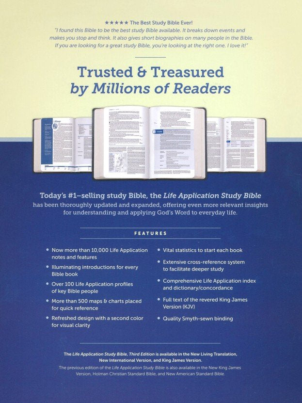 KJV Life Application Study Bible, Third Edition--bonded leather, black (indexed)