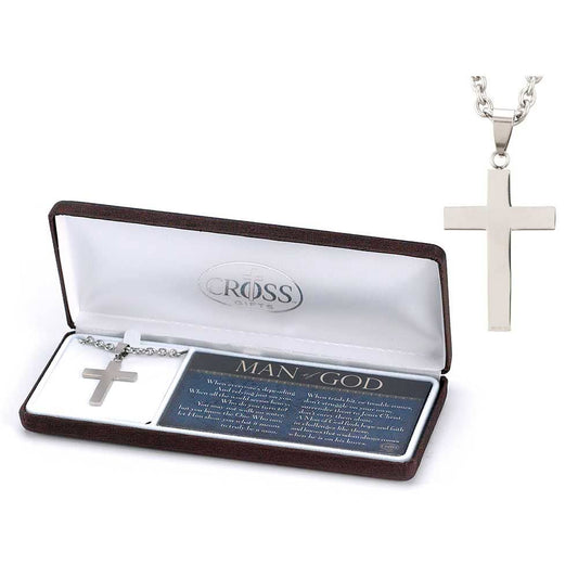 Dicksons - Man of God Necklace Box Cross Stainless Steel