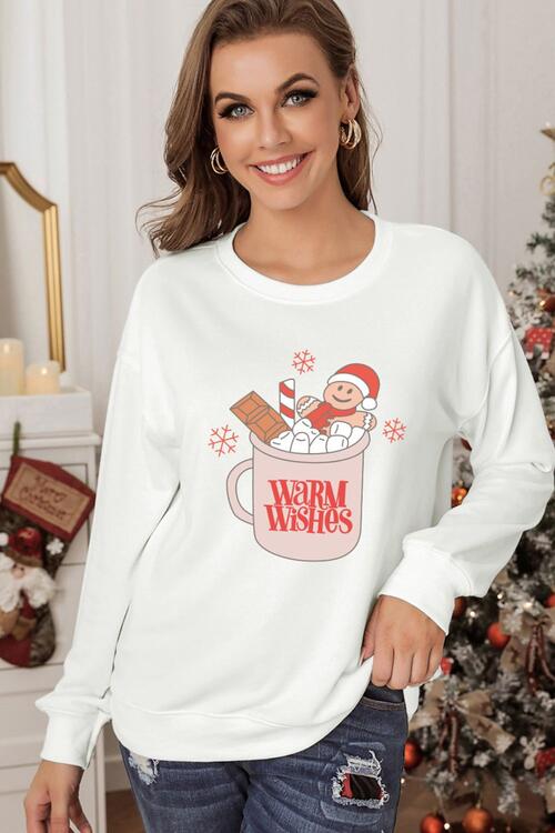 Christmas Graphic Round Neck Sweatshirt