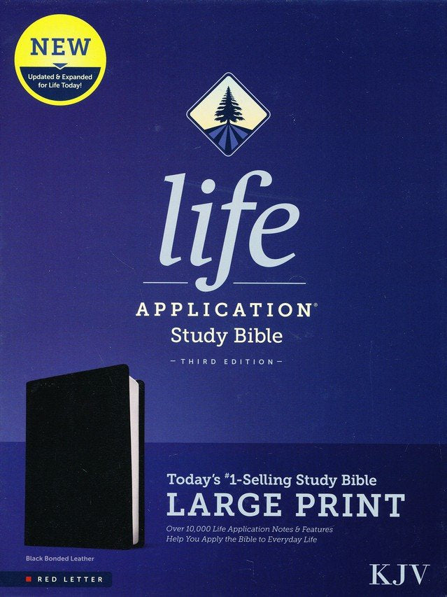 KJV Large-Print Life Application Study Bible, Third Edition--bonded leather, black