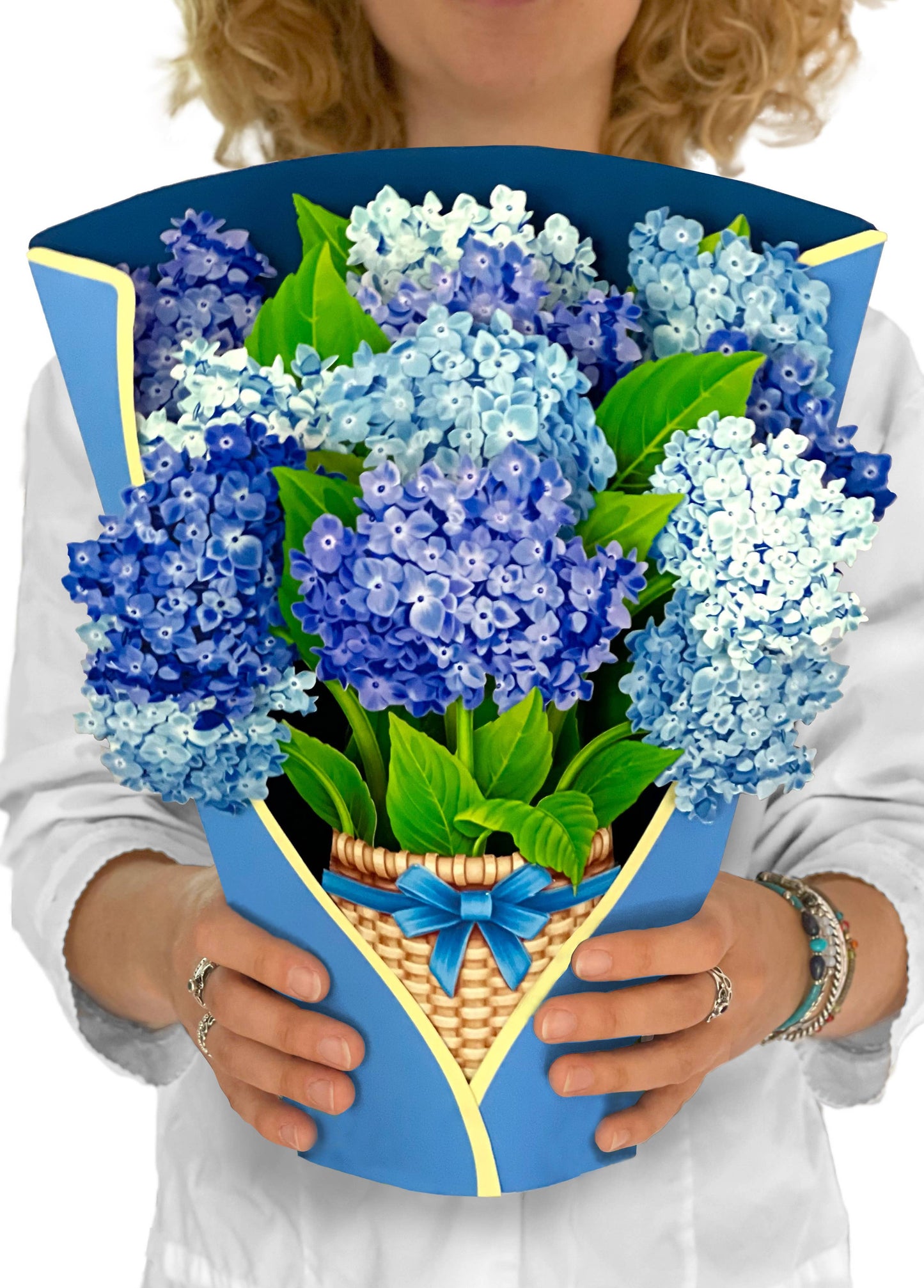 FreshCut Paper LLC - Nantucket Hydrangeas (8 Pop-up Greeting Cards)