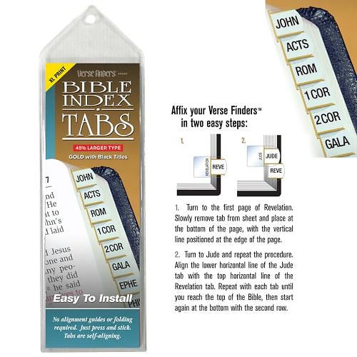 Verse Finders Thin Pack XL Print Gold Bible Tabs