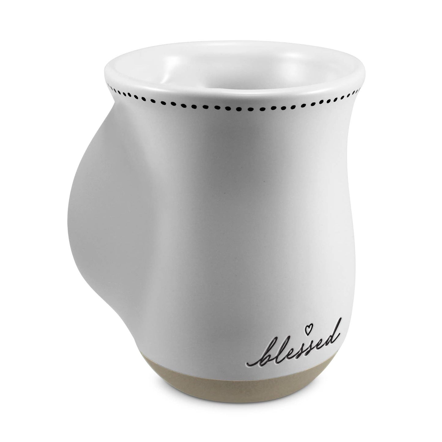Dicksons - Handwarmer Mug Blessed White Ceramic18Oz