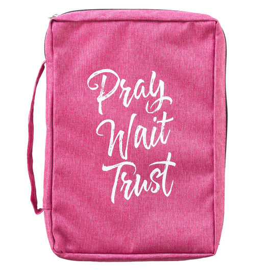 Pray Wait Trust Pink Poly-canvas Value Bible Cover