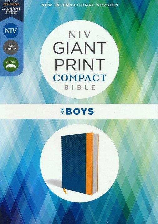 NIV Giant-Print Compact Bible for Boys, Comfort Print--soft leather-look, blue