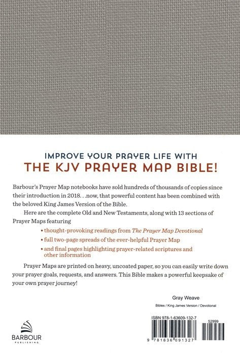 The KJV Prayer Map ® Bible [Gray Weave], Cloth over boards