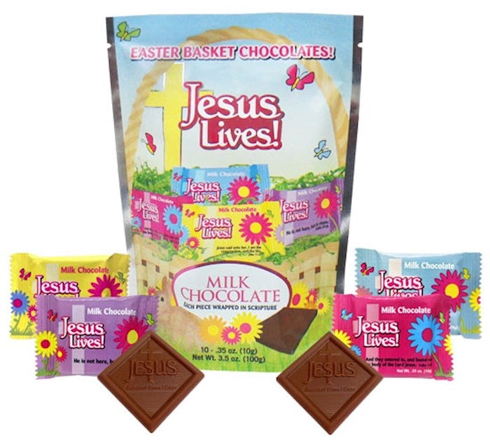 Candy-Jesus Lives! (10 Milk Chocolate Squares In Bag