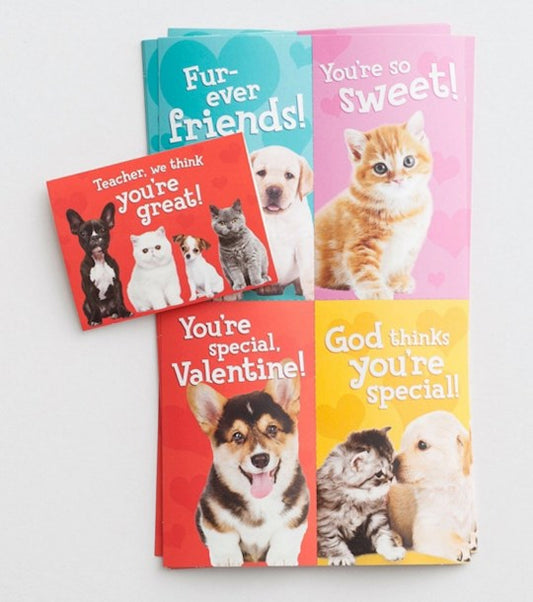 Card-Boxed-Valentine-Whiskers & Paws (Child) (Box Of 32)