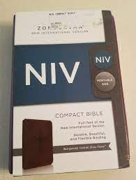 NIV COMPACT BIBLE BURG ITALIAN DUO-TONE PORTABLE