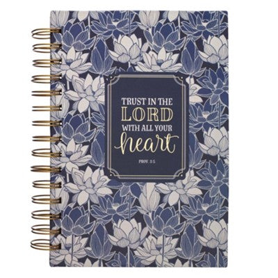 Trust in the Lord Wirebound Journal, Navy Floral
