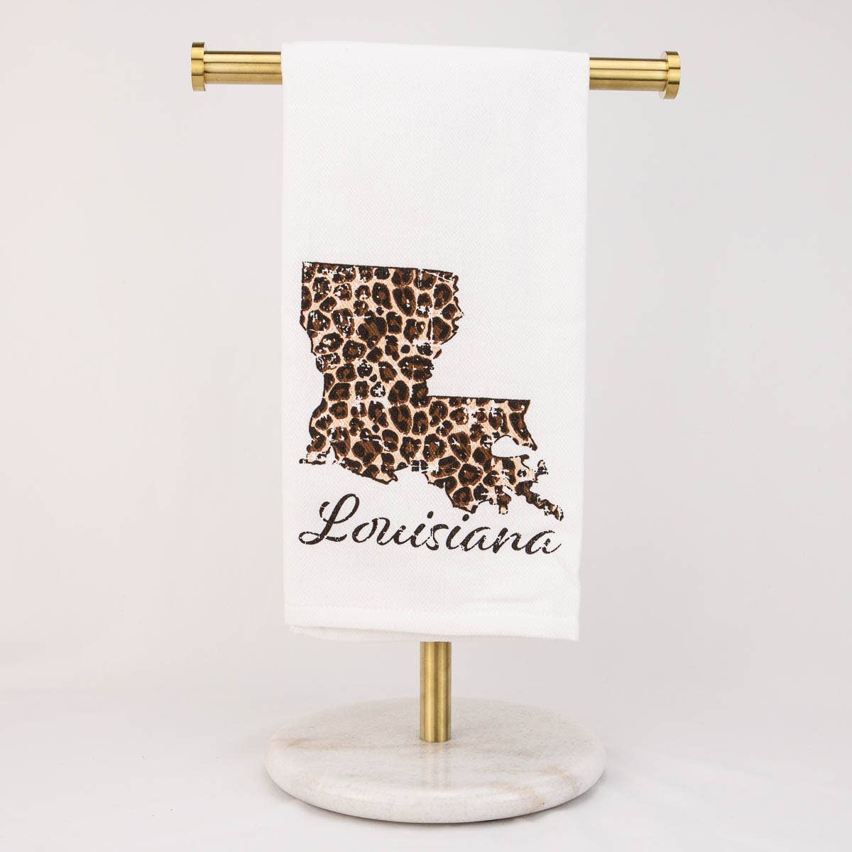 The Royal Standard - Louisiana Leopard Hand Towel   White/Black/Tan   20x28