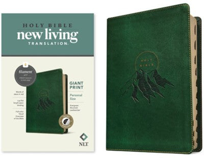 NLT Personal Size Giant Print Bible, Filament Enabled Edition LeatherLike, Evergreen Mountain , Indexed