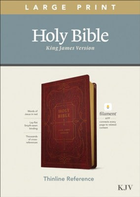 KJV Large-Print Thinline Reference Bible, Filament Enabled Edition--soft leather-look, burgundy