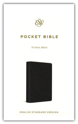 ESV Pocket Bible--soft leather-look, black