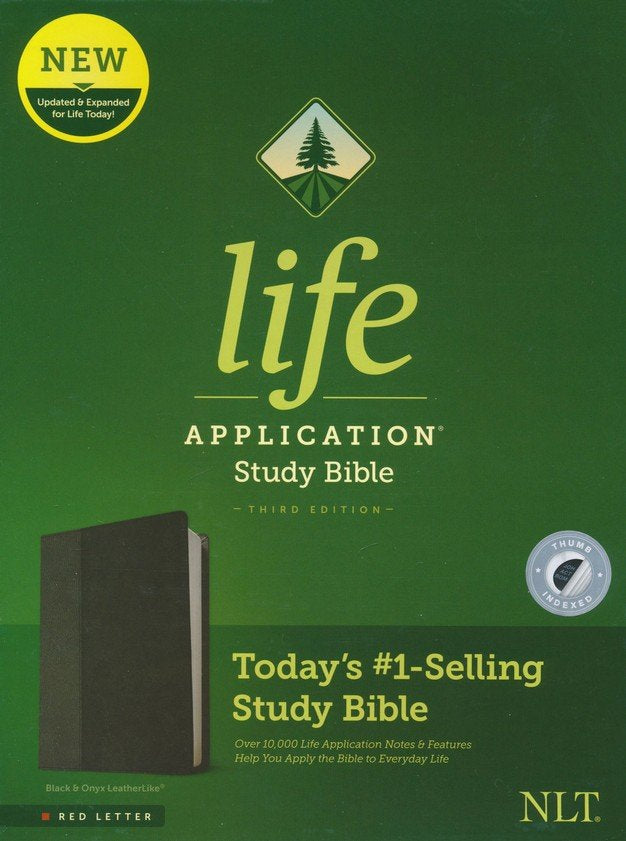 NLT Life Application Study Bible, Third Edition--soft leather-look, black/onyx (indexed