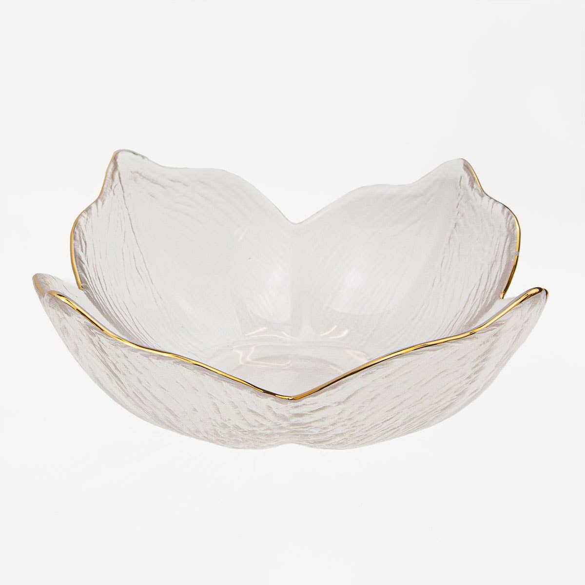 The Royal Standard - Magnolia Glass Bowl   Clear/Gold   6.5x2.7x6.5