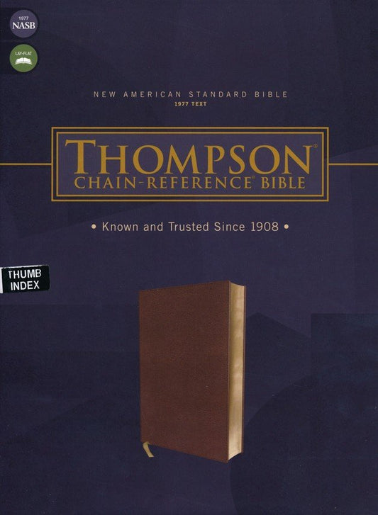 NASB, Thompson Chain-Reference Bible, Leathersoft, Brown, Red Letter, 1977 Text, Thumb Indexed