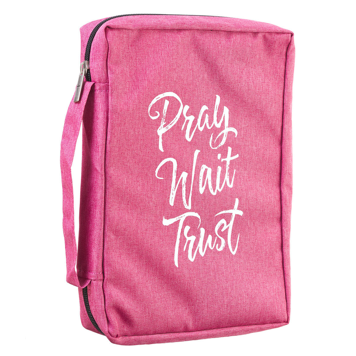 Pray Wait Trust Pink Poly-canvas Value Bible Cover