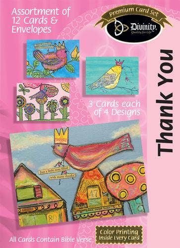 Divinity Boutique - Boxed Cards: Thank You, Crowned Birds Scripture
