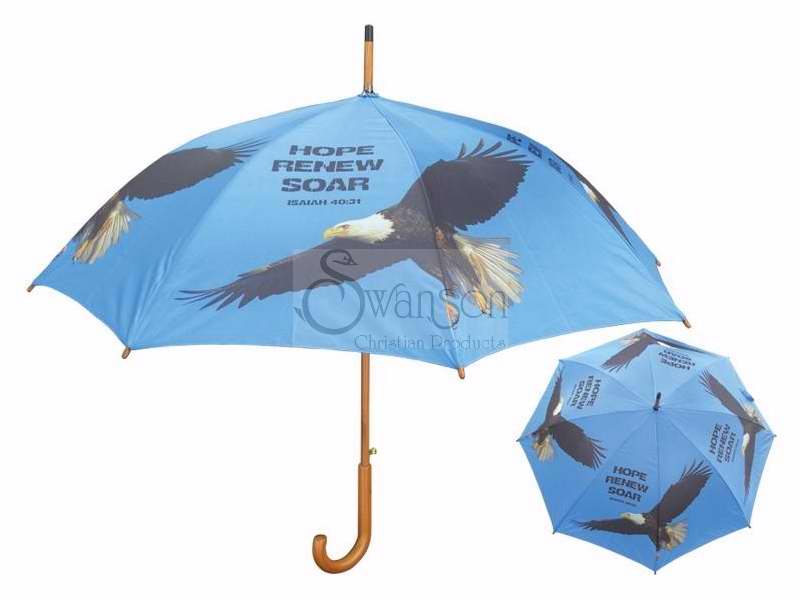 Umbrella Wooden Stick Hope-Renew-Soar Eagle