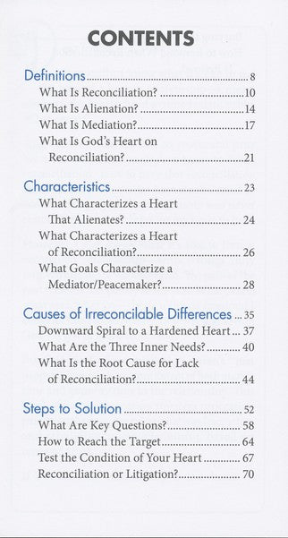 Reconciliation: Restoring Broken Relationships [Hope For The Heart Series]