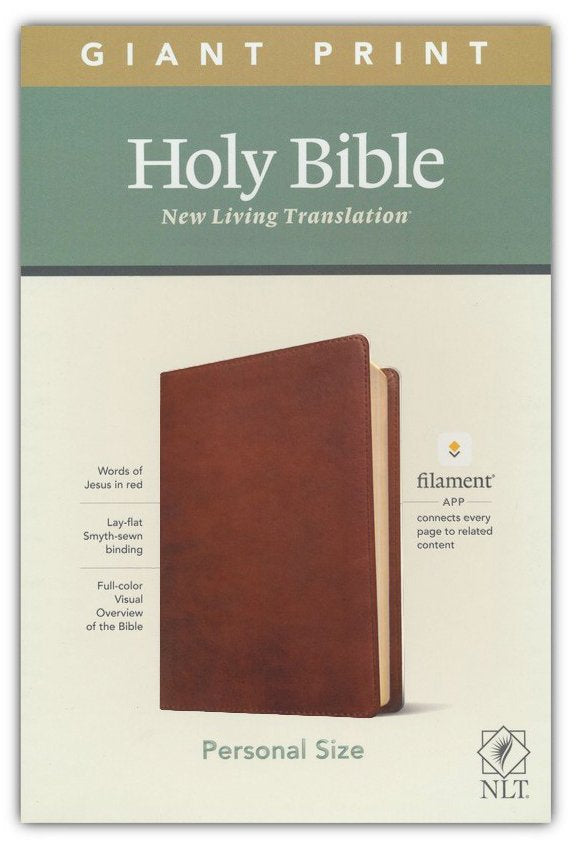 NLT Giant-Print Personal-Size Bible, Filament Enabled Edition--soft leather-look, rustic brown