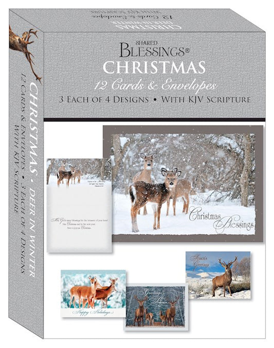 Card-Boxed-Shared Blessings-Christmas-Assorted/Deer In Winter (Box Of 12) (Pkg-12)