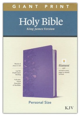 KJV Giant-Print Personal-Size Bible, Filament Enabled Edition--soft leather-look, peony/lavender
