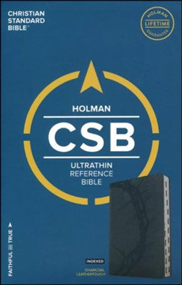 CSB Ultrathin Reference Bible, Charcoal LeatherTouch, Thumb-Indexed