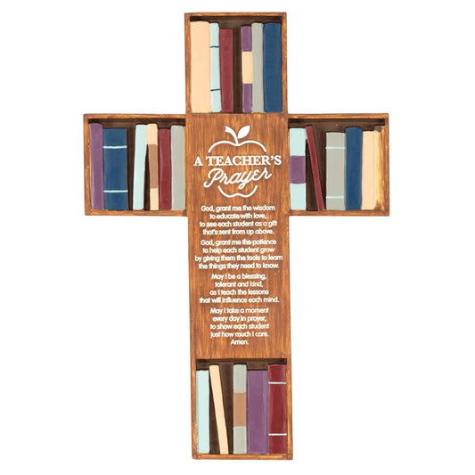 Dicksons - 8.75" Wall Cross A Teachers Prayer Resin"