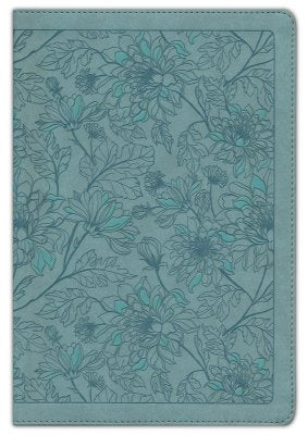 NLT Large-Print Thinline Reference Bible, Filament Enabled Edition--soft leather-look, floral/teal
