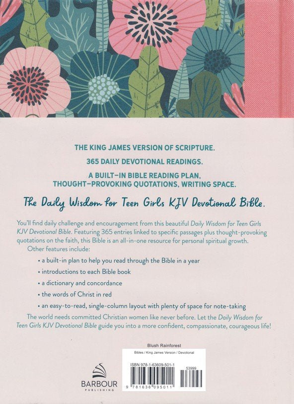 KJV Daily Wisdom for Teen Girls Devotional Bible--printed cloth hardcover