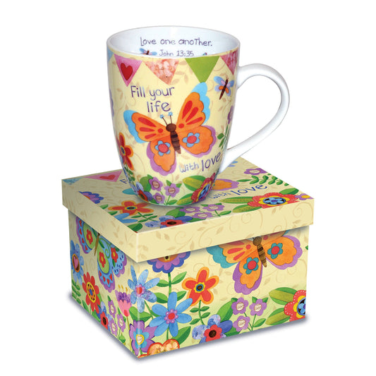 Divinity Boutique - Beautiful Butterfly, John 13: 35 Ceramic Curvy Mug